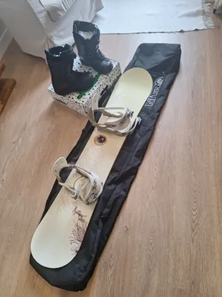 Tabla Snow, Fijaciones y Botas Nitro