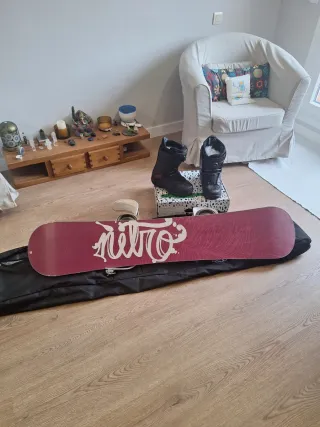 Tabla Snow, Fijaciones y Botas Nitro