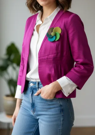 Blazer Tintoretto Morado Multicolor