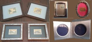 Set 4Minidipinti su foglia oro+3portafotografie mi