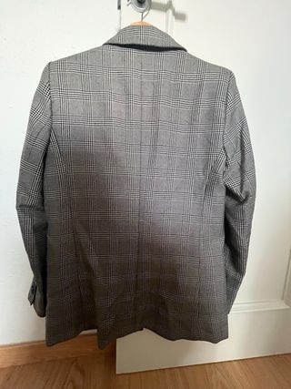 Americana Mango cuadros gris/negro