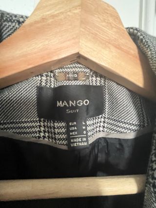 Americana Mango cuadros gris/negro