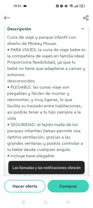 Cuna de viaje Mickey Mouse Hauck