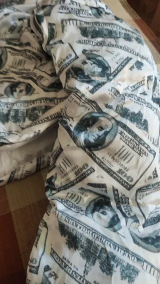 Piumino corto stampa banconote