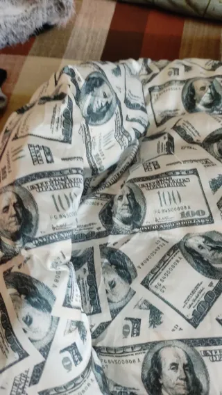 Piumino corto stampa banconote