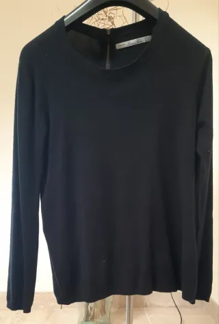 Jersey Zara Negro Cremallera Trasera