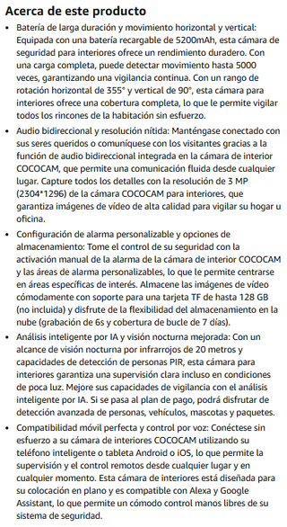 ¡¡-50%!! | COCOCAM 2K - Cámara Vigilancia Interior