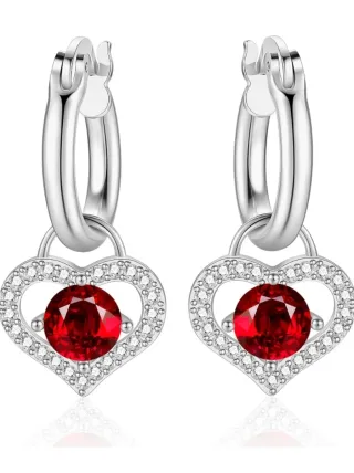 Juego Plata Ley Colgante y Pendientes Corazón