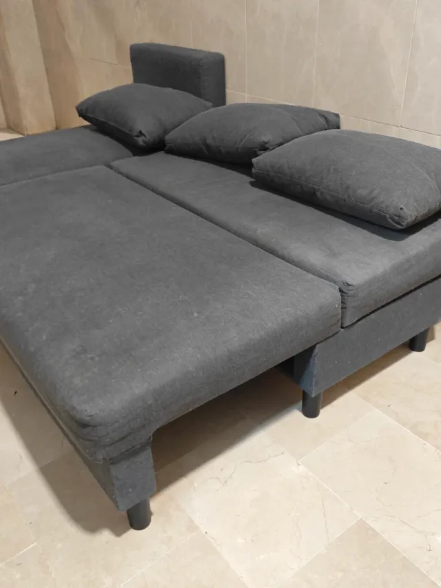 Sofá Cama Chaise Longue Gris