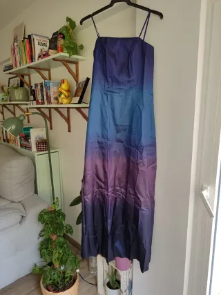 Vestido largo degradado azul y morado