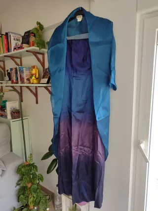 Vestido largo degradado azul y morado