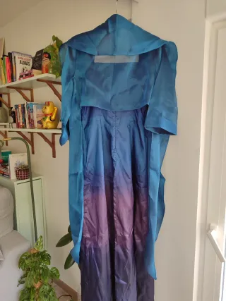 Vestido largo degradado azul y morado