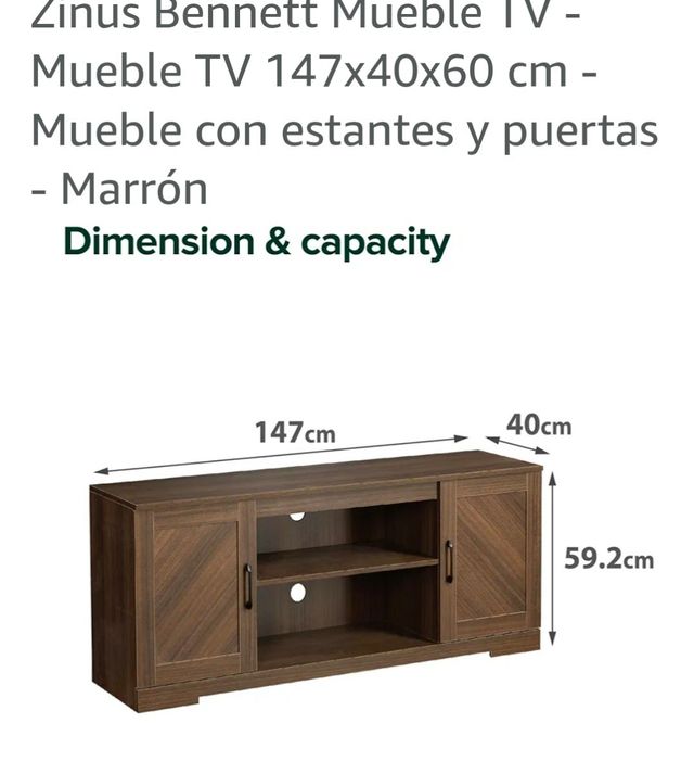 Mueble TV Zinus Bennett Marrón 147x40x60 cm