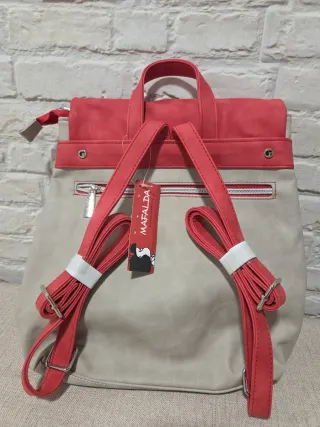 Mochila Mafalda Beige y Roja Adulto