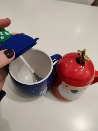 Coppie Tazze Natale Blu e Rossa Perfetto regalo!