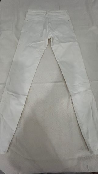 Jeans Blancos Mango Tiro Medio Talla 34