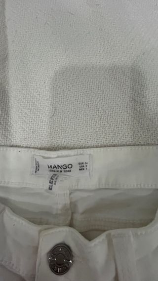 Jeans Blancos Mango Tiro Medio Talla 34