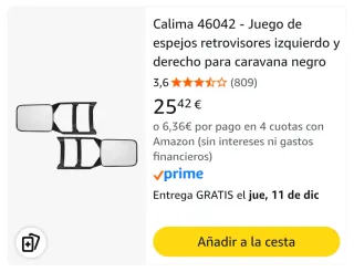 Espejos Retrovisores para Caravana Calima 46042