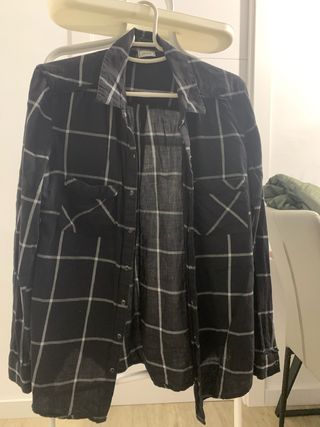 Camisa Pinkie cuadros blanco y negro