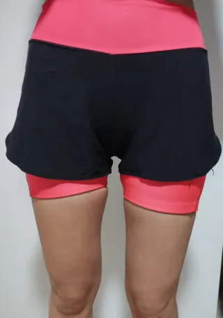 Mallas ciclista cortas negras y rosas