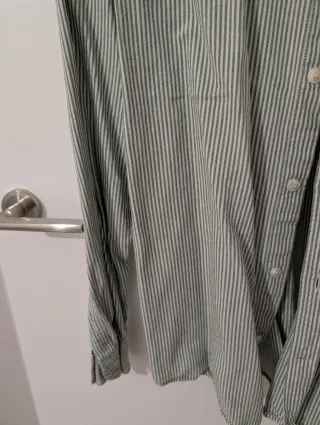 Camisa Oxford Rayas Verdes Pull&Bear Talla M