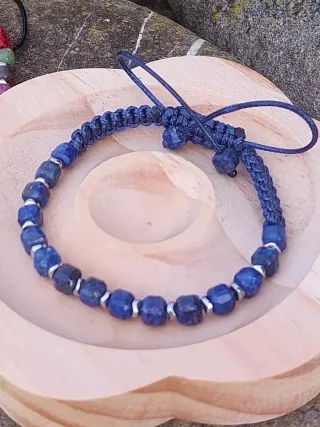 Braccialetto pietre naturali blu e argento