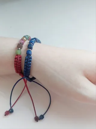 Braccialetto pietre naturali blu e argento