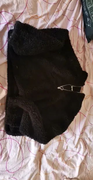 Jersey borreguito negro cremallera