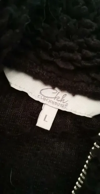 Jersey borreguito negro cremallera