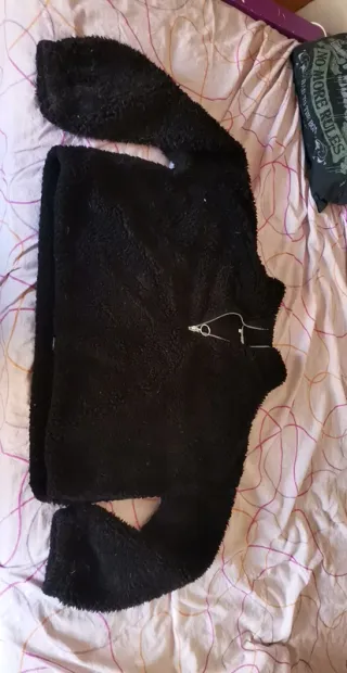 Jersey borreguito negro cremallera