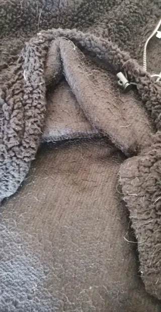 Jersey borreguito negro cremallera