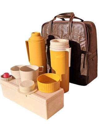 Bolsa set picnic Thermos vintage 60s/70s