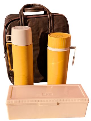 Bolsa set picnic Thermos vintage 60s/70s
