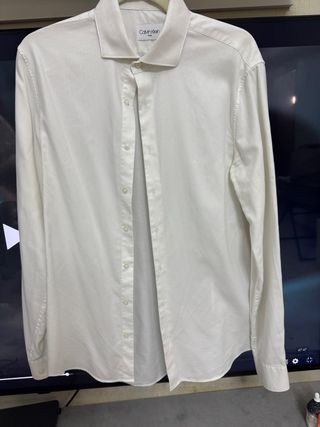Camicia da uomo bianca fitted Calvin Klein tg 40