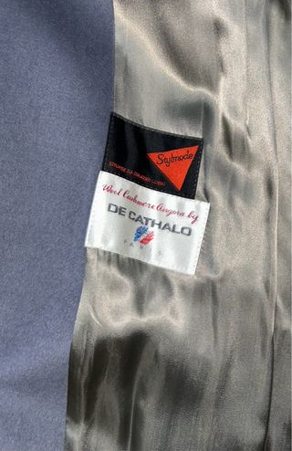 Abrigo de Cachemira Gris Azulado