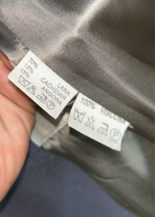 Abrigo de Cachemira Gris Azulado