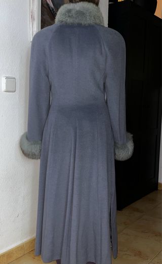 Abrigo de Cachemira Gris Azulado