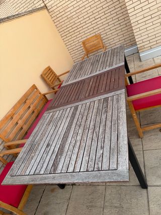 Mesa de terraza y jardín y sillas