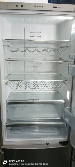 Nevera Combi Bosch Acero Inoxidable 200 x 70 cm