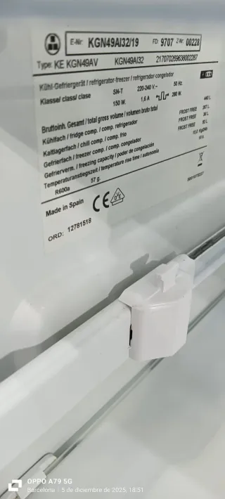 Nevera Combi Bosch Acero Inoxidable 200 x 70 cm