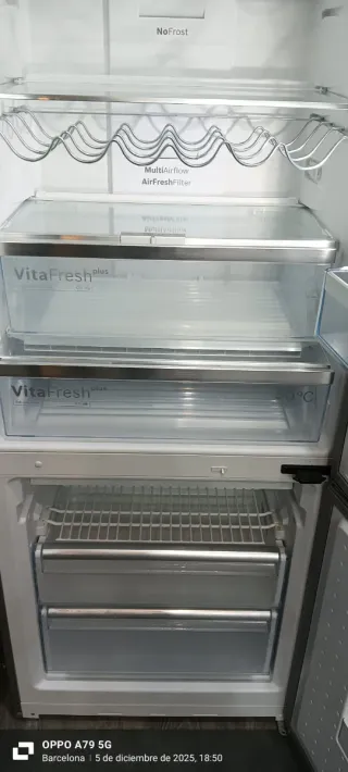 Nevera Combi Bosch Acero Inoxidable 200 x 70 cm