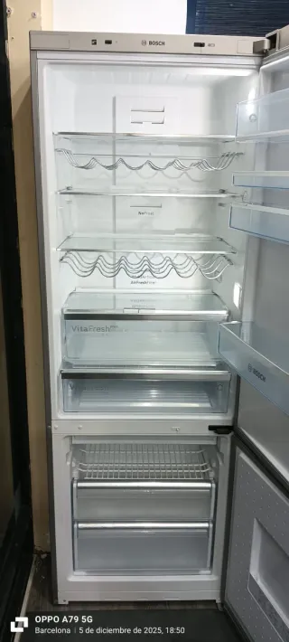 Nevera Combi Bosch Acero Inoxidable 200 x 70 cm