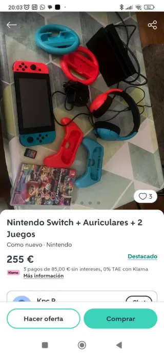 Nintendo Switch in vendita con accessori e scatola originale
