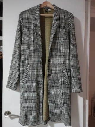 Americana H&M cuadros blanco y negro