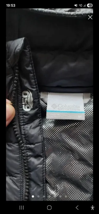 Chaqueta Columbia 100% Pluma 650 Cuins Negra