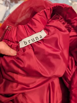 Falda larga tul Bruna granate