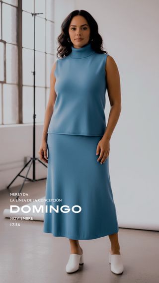 Conjunto de falda y top azul