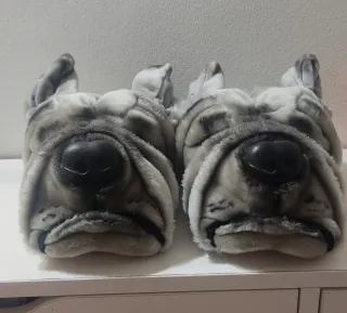Zapatillas de casa perro grises