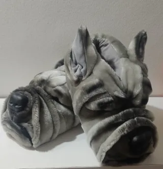 Zapatillas de casa perro grises