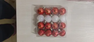 Set palle albero Natale rosse e bianche